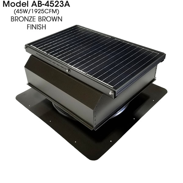 AB-4523A solar attic fan in bronze brown finish