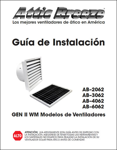 Attic Breeze Generation 2 WM model series installation guide - Spanish