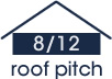 8:12 roof pitch (34 degree slope)